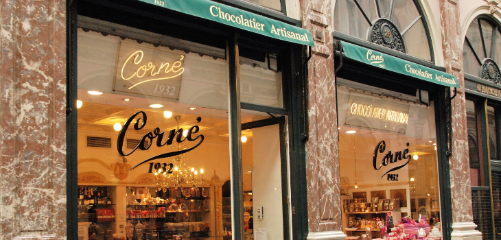 Etalage van chocolatier in Brussel